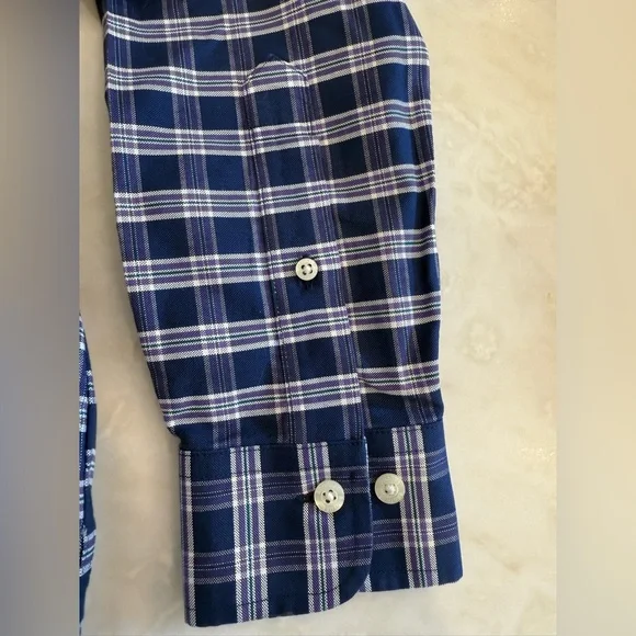 Brooks Brothers Men's Blue Checkered Shirt - Picture 5 of 6